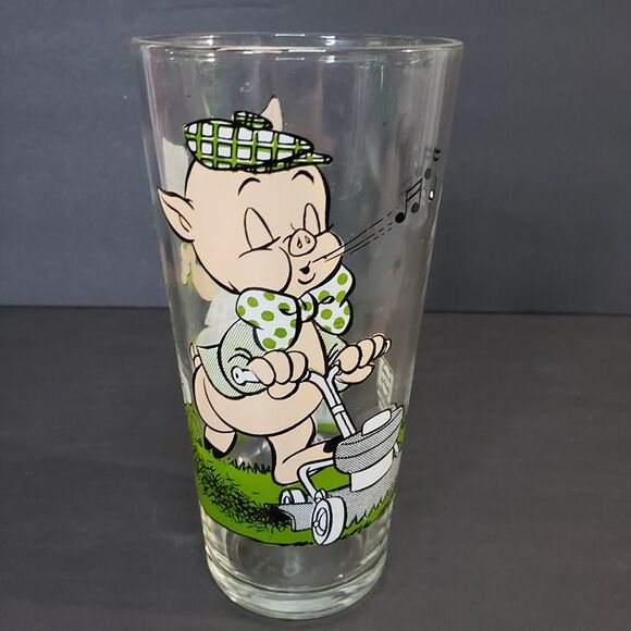 Vintage Pepsi Collector Series Warner Bros Porky & Petunia Pig Drinking Glass - Picture 1 of 5